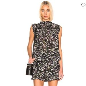 GANNI Georgette Sleeveless Floral Blouse